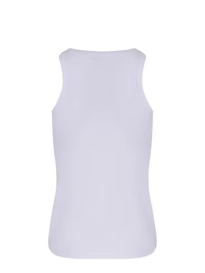 Pinko Tank Top With Rhinestones And Studs In White