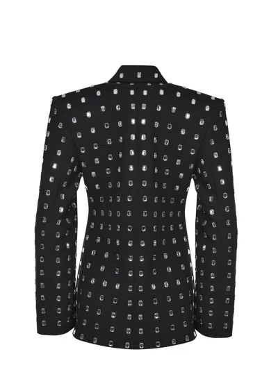 Giuseppe Di Morabito Black Rhinestone-embellished Blazer With Asymmetrical Closure In Black