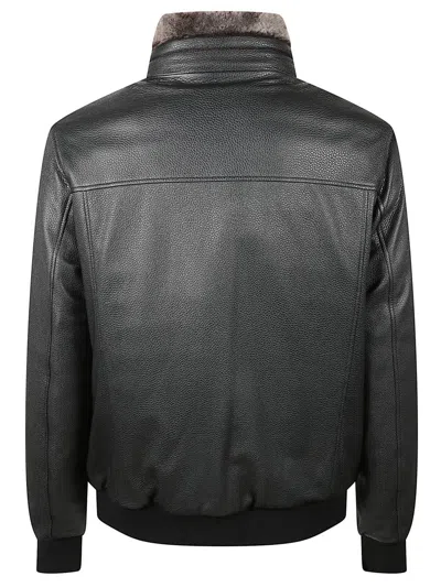 Moorer Cleros-p1 Bomber Jacket In Black