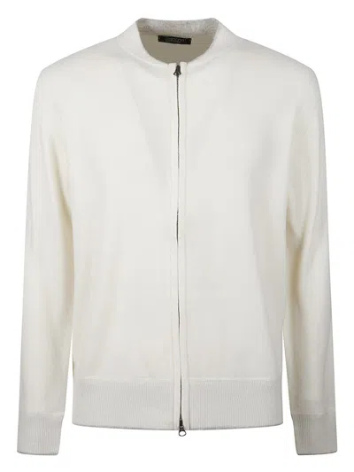 Aragona Zip-up Cashmere Cardigan In White