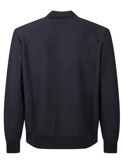 Drumohr Merino-wool Long-sleeve Polo Shirt In Blue