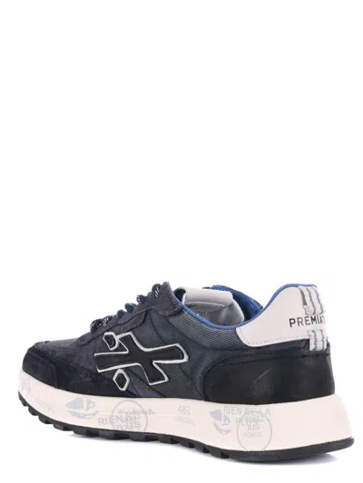Premiata Layered White Sneakers With Textured Leather And Tpu Overlays In Multi
