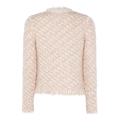 Fabiana Filippi Bicolor Tweed Boucle Jacket In White