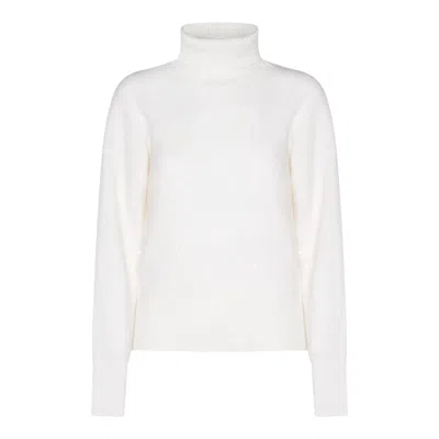 Fabiana Filippi Sequin Embellished Turtleneck Knitwear Top In White