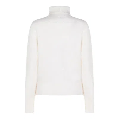 Fabiana Filippi Sequin Embellished Turtleneck Knitwear Top In White