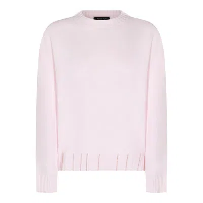 Fabiana Filippi Long Sleeve Crew Neck Knitwear Top In Pink