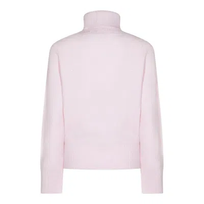 Fabiana Filippi Ribbed Turtleneck Knit Sweater Featuring Cuffs In Pink