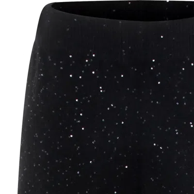 Fabiana Filippi Full Length Trousers With Elastic Waistband And Sequins In Black