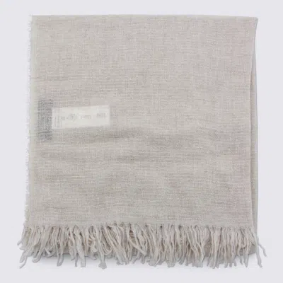 Fabiana Filippi Light Beige Wool Scarf In Gray