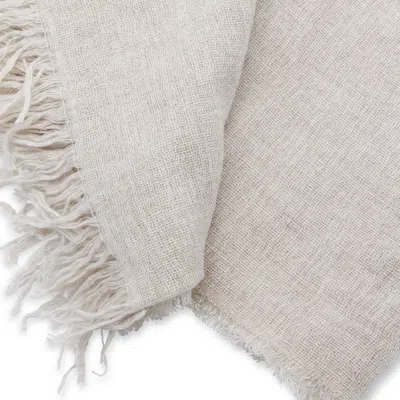 Fabiana Filippi Light Beige Wool Scarf In Gray
