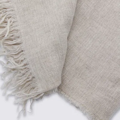 Fabiana Filippi Light Beige Wool Scarf In Gray