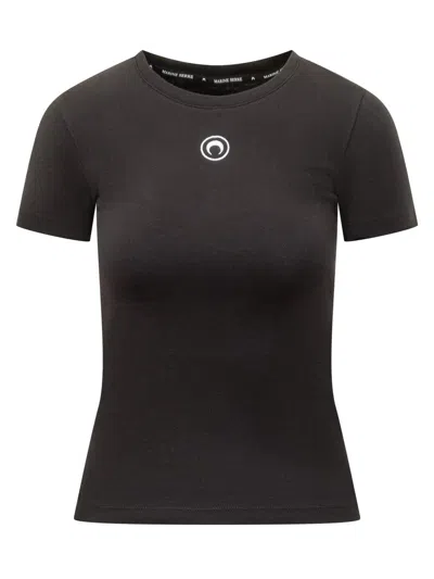 Marine Serre T-shirt  Cotton Logo In Black