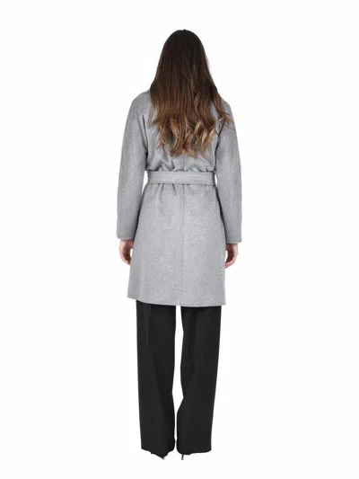 Max Mara Ajaccio Belted Coat In Gray