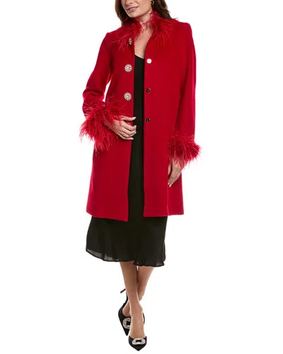 Flora Bea Nyc Saraha Wool Coat In Red