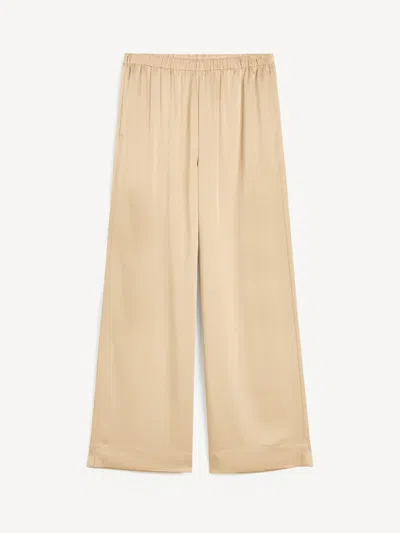 By Malene Birger Cabello Wide Leg Satin Trousers In Neutral