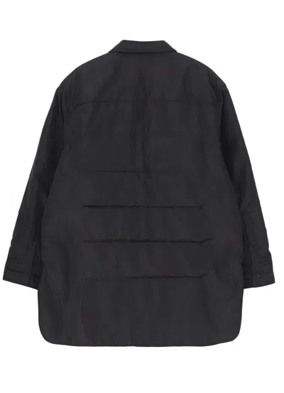 Yohji Yamamoto Tobacco Print Double Layer Padded Jacket In Black
