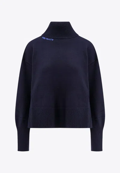 Axel Arigato Women Wool Blend Turtleneck Sweater In Blue