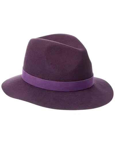 Bruno Magli Suede Band Wool Fedora In Purple