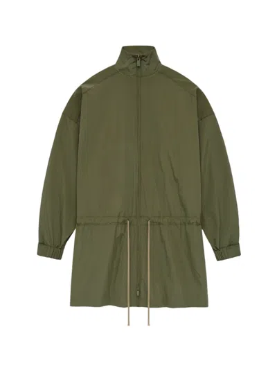 Pre-owned Fear Of God Men's  Essentials Ripstop Mockneck Anorak In Jacket Military In Green