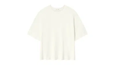 Pre-owned Fear Of God Men's  Essentials Waffle Short Sleeve Sweater In Cloud White