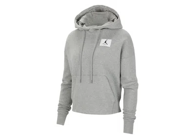 Pre-owned Jordan Womens Flight Hoodie In Dark Grey Heather In Gray