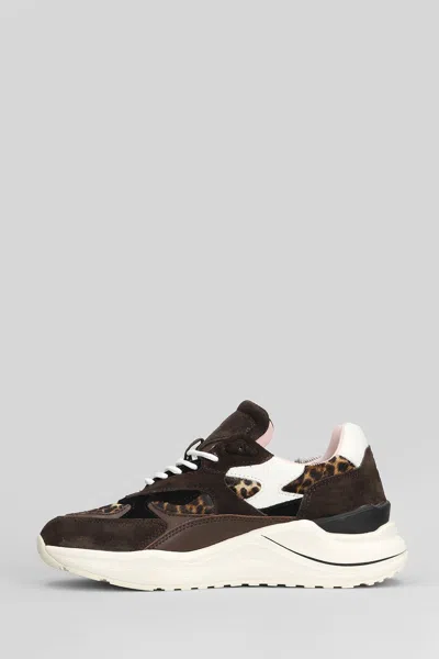Date Fuga Pony Sneakers In Animalier Suede And Leather In Animal Print