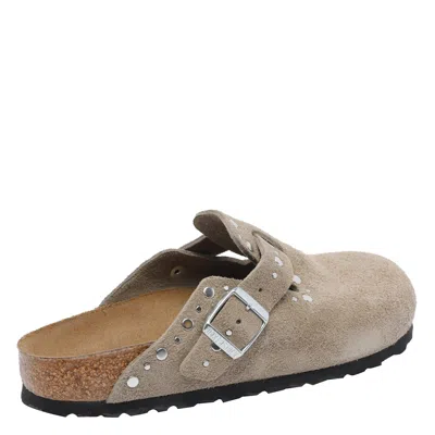 Birkenstock Beige Slip-on Sandals With Adjustable Buckle In Brown