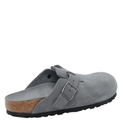 Birkenstock Slipper Boston Braided Colour Basalt Gray In Gray