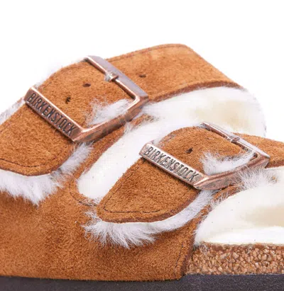Birkenstock Arizona Shearling Sandals In Brown