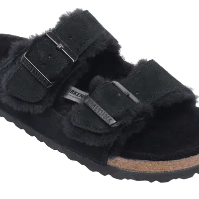 Birkenstock Arizona Shearling Sandals In Black
