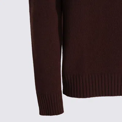 Seven Gauge Dark Brown Wool Knitwear In Brown