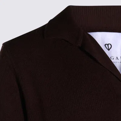 Seven Gauge Dark Brown Wool Knitwear In Brown