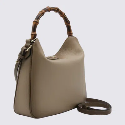 Gucci Beige Leather Diana Medium Top Handle Bag In Multi