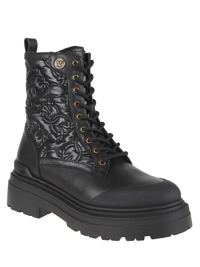 Pinko Mia 25 Chunky Sole Ankle Boot Nylon In Multi