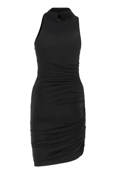 Jacquemus Asymmetric Dress Square In Black