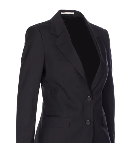 Tagliatore Notched Lapel Jacket Long Sleeves Pockets In Black