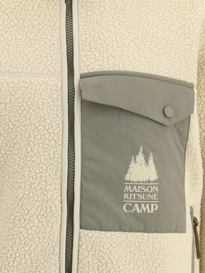 Maison Kitsuné Casual Fleece Zipped Jacket Clothing In Animal Print