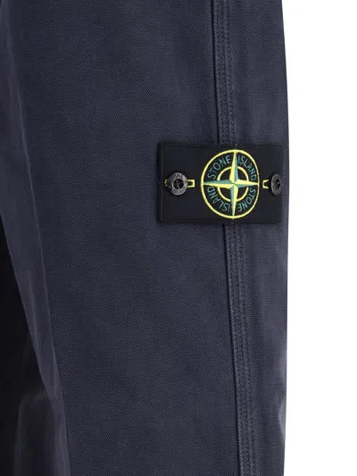 Stone Island Trousers Blue And Green In Blue