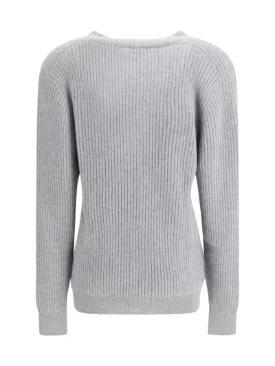 Balmain Long Cashmere Cardigan With Buttons In Gray