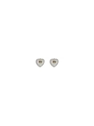 Valentino Coeur Royal Earrings In Silver