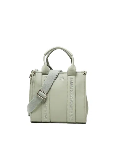 V73 Logo-embroidered Cross Body Bag In Green