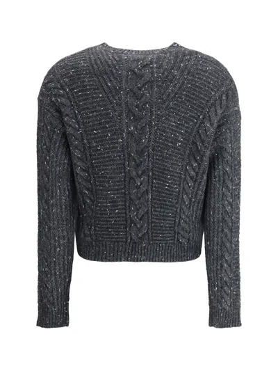 Max Mara Cropped Boxy Sweater In Alpaca In Brown