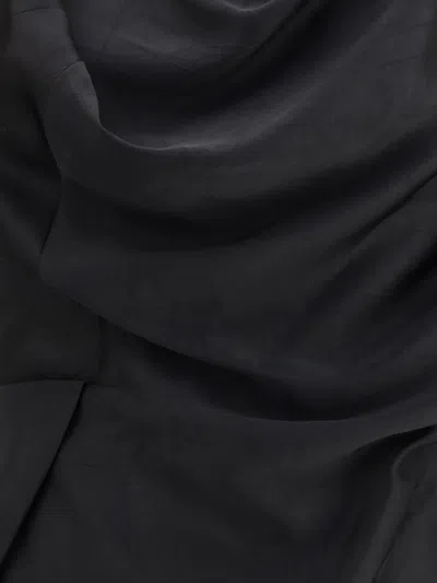 Vivienne Westwood Floor-length Satin Draped Dress With Side Slit In Black