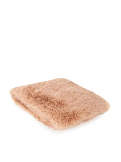 V73 Faux Fur-panelled Stole In Brown