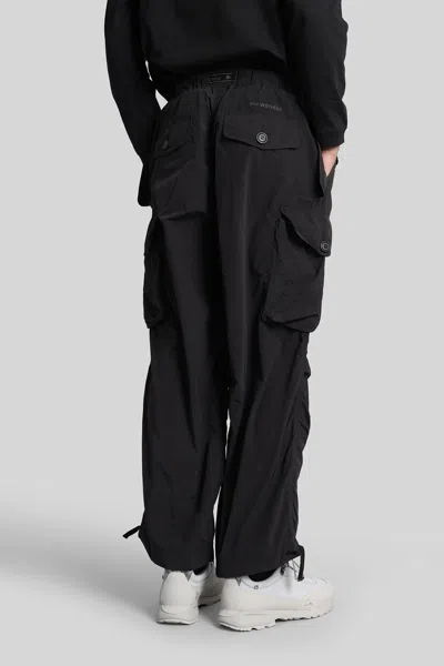 And Wander 95 High Count Cloth Side Zip Hemm Pants In Black