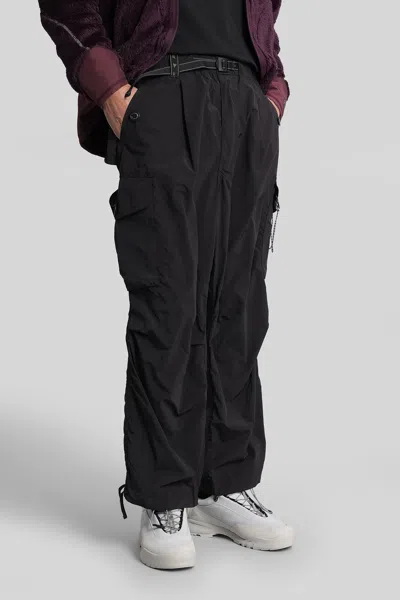 And Wander 95 High Count Cloth Side Zip Hemm Pants In Black