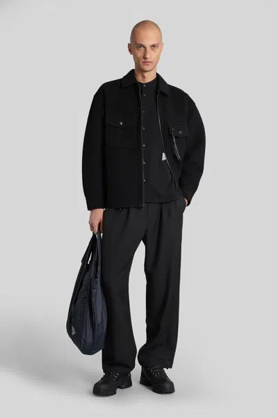 And Wander Shirt In Black Polyester In Black