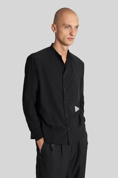 And Wander Shirt In Black Polyester In Black