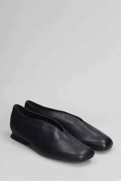 Camper Casi Myra Ballet Flats In Black Leather In Black