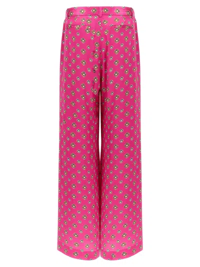 L'agence Pilar Printed Straight Trousers In Pink